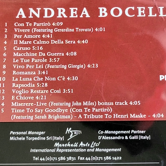 CD - Andrea Bocelli Romanza - Spanish Version (15 Tracks) - Picture 3 of 4
